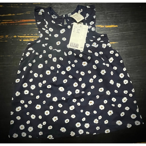 H&M Other - Baby H&M Casual Dress 4-6 Months Navy White Daisy Print